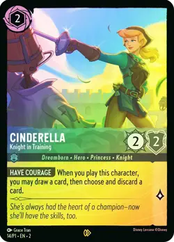 Lorcana FOIL Cinderella - Knight in Training (League) - Promotional Cards # - Image 1