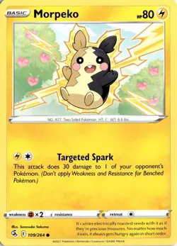 Morpeko (109) 109/264 SWSH08: Fusion Strike Pokemon Card TCG - Image 1