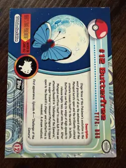 Butterfree #12 Topps 1999 Pokemon TV Animation - Image 2