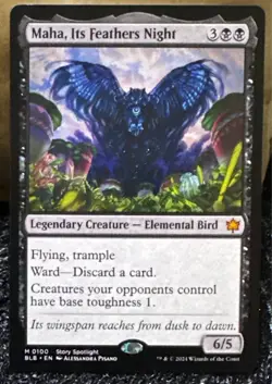 Maha, Its Feathers Night Bloomburrow Regular Mythical 100 MTG - Image 1