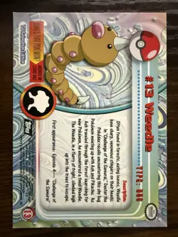 Weedle #13 Topps Trading Cards Series 1 Pokemon Near Mint - Image 2