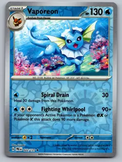 Vaporeon 022/131 Holo Rare Prismatic Evolutions Pokemon Reverse Holo Near Mint - Image 1