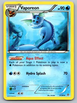 Vaporeon 22/98 Uncommon Ancient Origins Pokemon Lightly Played - Image 1