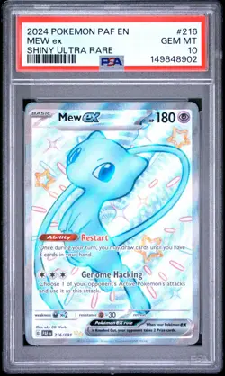 2024 Pokemon Paldean Fates Mew EX Shiny Ultra Rare #216 PSA 10 GEM MINT - Image 1