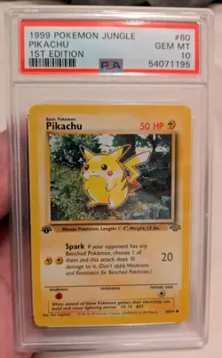 Psa 10 Pokemon Jungle 1999 Pikachu 1ST EDITION RARE PSA 10 GRADED PIKACHU - Image 1