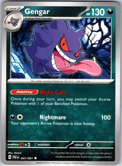 Gengar 057/091 Uncommon SV: Paldean Fates Pokemon NM - Image 1