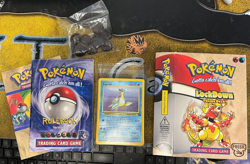 Pokemon COMPLETE IN BOX Fossil Lockdown Theme Deck! OPENED CIB Water Fire - Image 1