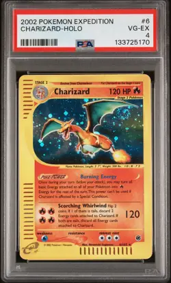 Pokemon Charizard Expedition Holo Rare #6🥇E-reader Swirl PSA 4 🔥 - Image 1