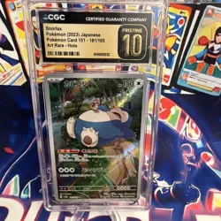 CGC Pristine 10 Snorlax 181/165 Sv2a 151 Art Rare Holo Japanese 2023 - Image 1