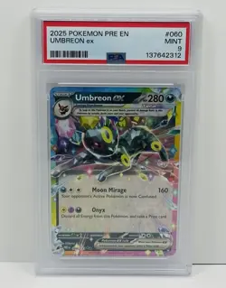 🔥2025 Pokemon Umbreon ex 060/131 Prismatic Evolutions PSA 9 MINT!🔥 - Image 1