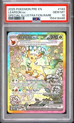 Leafeon ex 144/108 Prismatic Evolution Special Illustration Rare Pokemon PSA 10 - Image 1