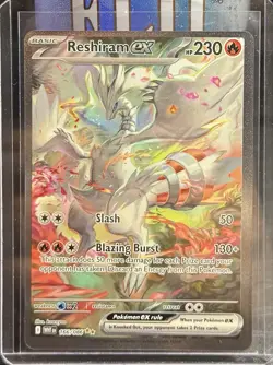 RESHIRAM EX 166/086 HOLO SPECIAL ILLUSTRATION RARE WHITE FLARE POKEMON NEAR MINT - Image 1