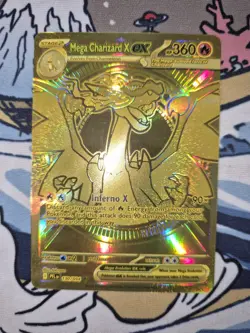 Mega Charizard X EX Gold Hyper Rare 130/094 Phantasmal Flames Pokemon MINT - Image 1