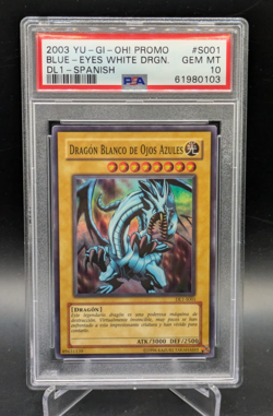 PSA 10 Blue-eyes white Dragon DL1-S001 Duelist League 1 Spanish 2003 Yugioh - Image 1