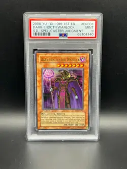 Yugioh PSA 9 MINT Dark Eradicator Warlock SD6-EN001 Ultra Rare 1st Ed #4140 - Image 1