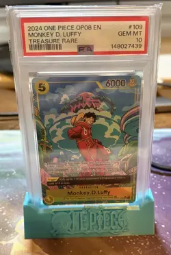 2024 ONE PIECE OP08-TWO LEGENDS TREASURE RARE (TR) #109 MONKEY D. LUFFY PSA 10 - Image 2