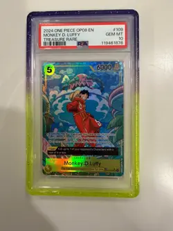 2024 ONE PIECE OP08-TWO LEGENDS TREASURE RARE (TR) #109 MONKEY D. LUFFY PSA 10 - Image 1