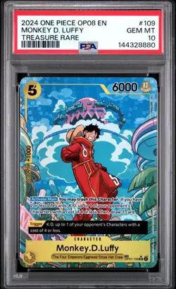 2024 ONE PIECE OP08-TWO LEGENDS TREASURE RARE #109 MONKEY D. LUFFY PSA 10 - Image 1