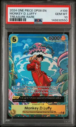 2024 ONE PIECE OP08-TWO LEGENDS TREASURE RARE #109 MONKEY D. LUFFY PSA 10 - Image 1