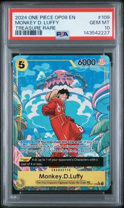 2024 ONE PIECE OP08-TWO LEGENDS TREASURE RARE #109 MONKEY D. LUFFY PSA 10 - Image 1