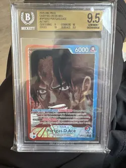 ONE PIECE OP13 PORTGAS D ACE Leader ALT ART BGS 9.5 Gem Mint NEW BGS SLAB - Image 1