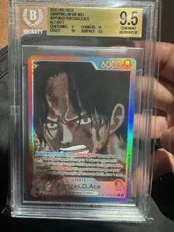 ONE PIECE OP13 PORTGAS D ACE Leader ALT ART BGS 9.5 Gem Mint NEW BGS SLAB - Image 2