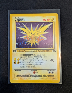 Zapdos Fossil 1st Edition Holo Rare 15/62 1999 English WOTC Pokemon TCG - Image 1