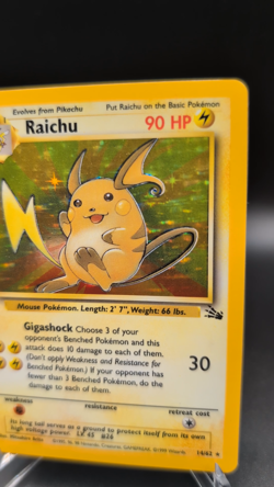 Raichu - 14/62 Fossil Holo Rare - LP - Pokemon TCG WOTC Vintage 1999 - Image 2