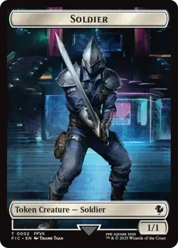 MTG Final Fantasy Commander - Soldier 1/1 & Rebel 2/2 [Token] - Image 1