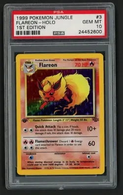 ***PSA 10 Flareon Holo 1st Edition #3 Jungle Set*** Pokemon Kid Icarus - Image 1