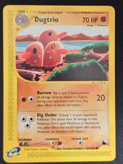 Pokemon TCG Dugtrio 52 Skyridge LP great condition (non-holo) - Image 1