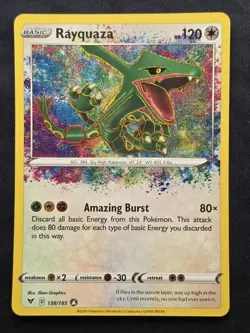 Rayquaza 138/185 Amazing Rare Vivid Voltage NM 2020 Pokemon TCG - Image 1