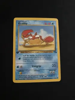 Krabby 51/62 Fossil Regular 1st Edition Pokemon TCG - MP - Image 1