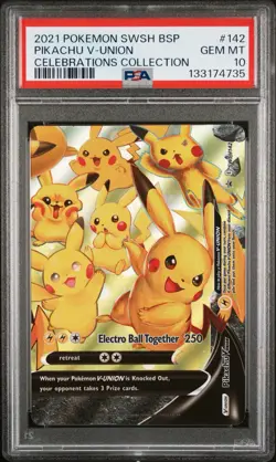 The Pokemon Company Pikachu V-Union Promo Holo SWSH142 PSA 10 English - Image 3