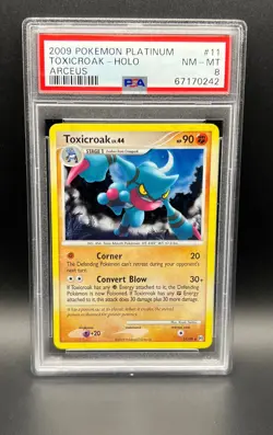 Pokemon PSA 8 NM-MT Toxicroak 11/99 Arceus Holofoil 2009 S#0242 - Image 1