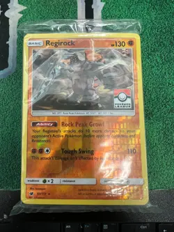 Pokemon SEALED Regirock 53/111 Pokemon League Promo Pack December 2017 Season!! - Image 1