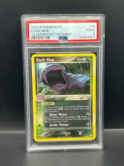 Pokemon PSA 9 MINT Dark Muk 16/109 Team Rocket Returns Non-Holo 2004 S#4907 - Image 1