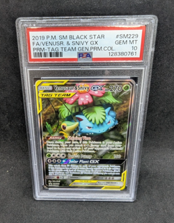 Pokemon PSA 10 GEM MT Venusaur & Snivy GX SM229 Premium Collection Promo S#0761 - Image 1