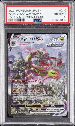 2021 POKEMON SWORD & SHIELD EVOLVING SKIES SECRET FULL ART/RAYQUAZA VMAX PSA 10 - Image 1