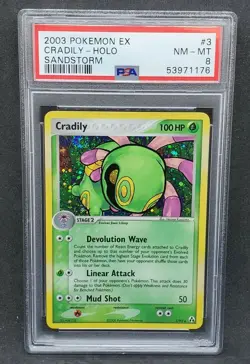 Pokemon PSA 8 NM-MT Cradily 3/92 EX Legend Maker Holofoil 2006 S#1176 - Image 1