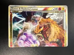 Pokemon Entei & Raikou Legend 90/95 + 91/95 (both) HGSS Unleashed Holofoil LP - Image 3