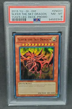 Yugioh PSA 8 NM-MT Slifer the Sky Dragon YGLD-ENG01 Ultra Rare Promo 2015 - Image 1