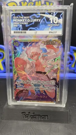 One Piece TCG- Monkey D Luffy OP05-119 SEC - Graded ACE 10 Japanese - Image 1