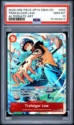Trafalgar Law 009 Alternate Art One Piece PSA 10 - Image 1