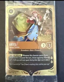 Disney Lorcana Wilds Unknown Ariel Curious Traveler Pre Release Sealed Stamped - Image 1
