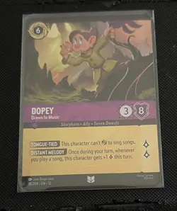 Disney Lorcana Dopey Drawn to Music NM (Foil) Uncommon Wilds Unknown - Image 1