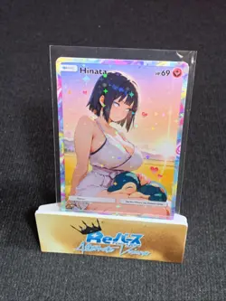 Hinata Custom Fan Art Pokemon Style Sparkle Waifu Card - Image 1