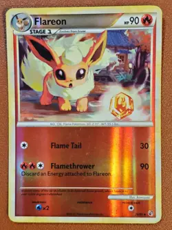 Flareon 26/90 HG&SS Undaunted Reverse Holo Card MP Pokemon TGC 2010 - Image 1
