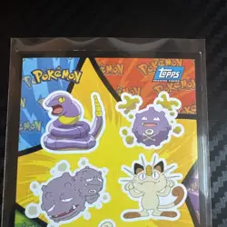 1999 Topps Pokemon Movie Meowth Team Rocket Puzzle Sticker Card Blue Logo - Image 5