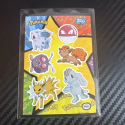1999 Topps Pokemon Movie Edition Sticker Card Puzzle Jolteon Machop Blue Label - Image 1